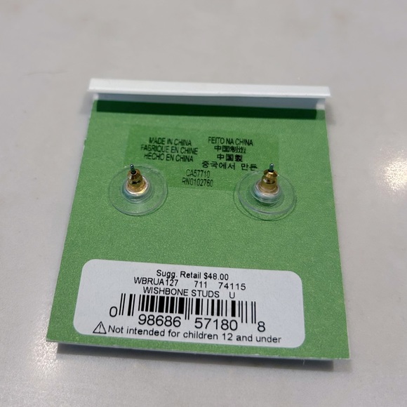 Kate Spate Wishbone Stud Earrings - Picture 3 of 4